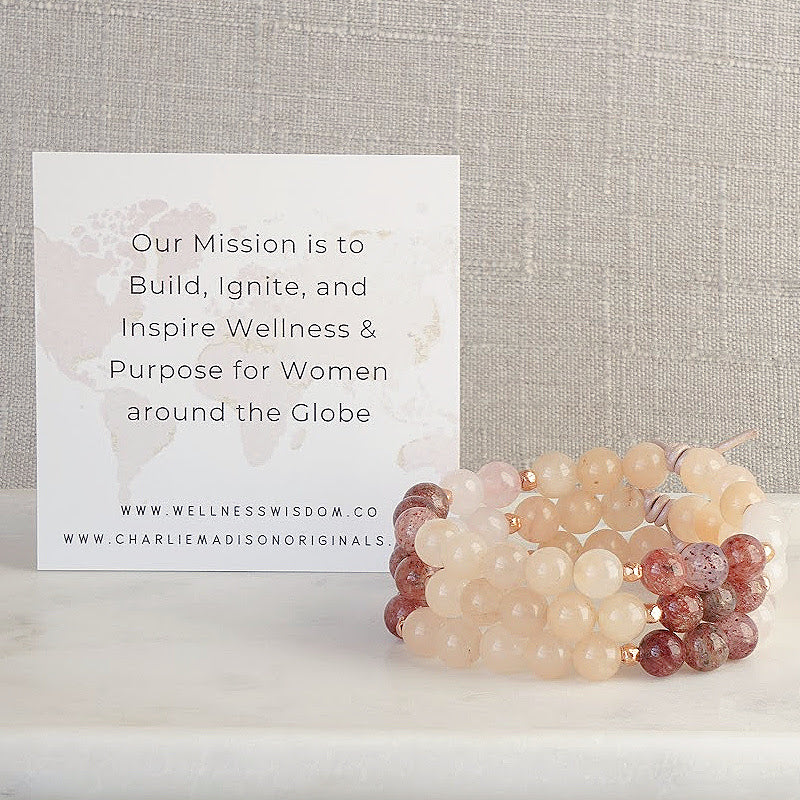 Women Who Do Wonders Bracelet Stack of Three with Meaning Card - A beautiful collaboration between Charliemadison Originals and Wellness & Wisdom collective. The Wellness & Wisdom mission is to build, ignite, and inspire wellness and purpose for women around the globe.