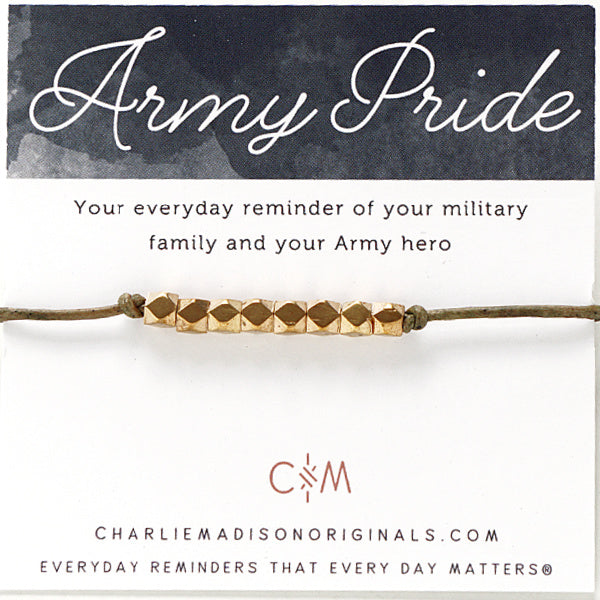 Army Pride Bracelet – Your everyday reminder of your military family and your Army hero. 
