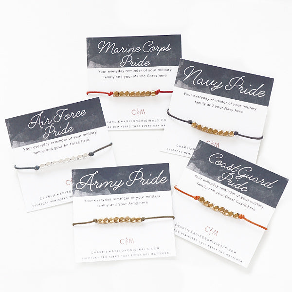 Air Force Pride Bracelet, Coast Guard Pride Bracelet, Army Pride Bracelet, Marine Corps Pride Bracelet, Navy Pride Bracelet, Military Jewelry, Military Family Jewelry, Military Spouse Jewelry
