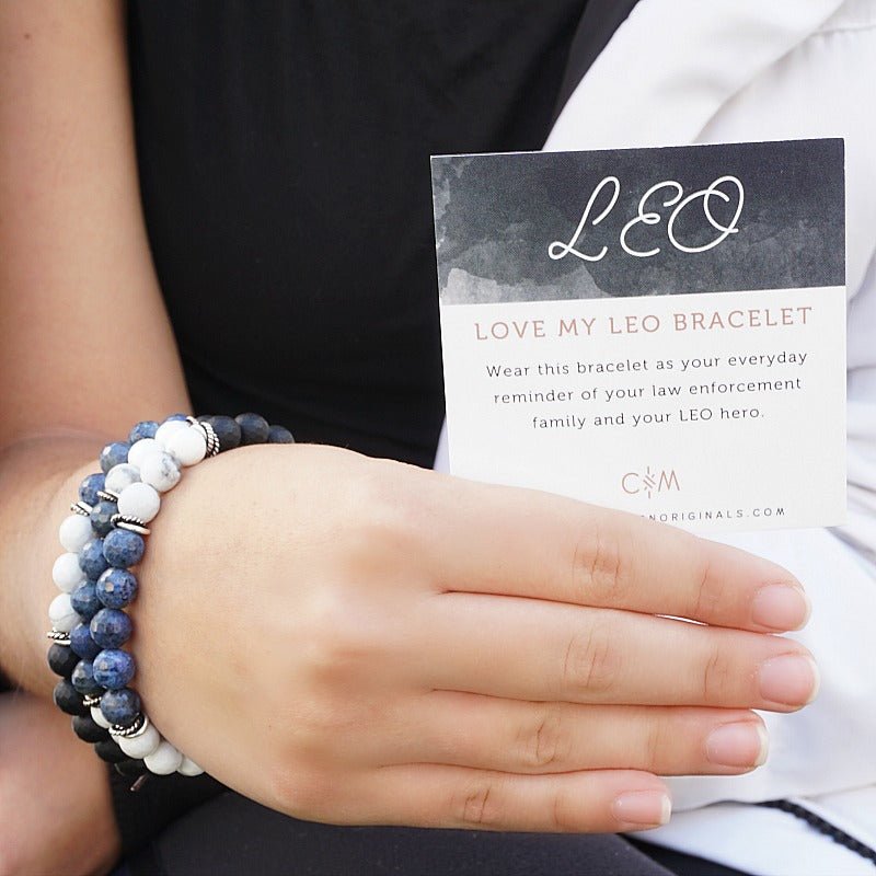 Love My LEO Bracelet with Meaning Card - Your everyday reminder of your law enforcement family and your LEO hero. 