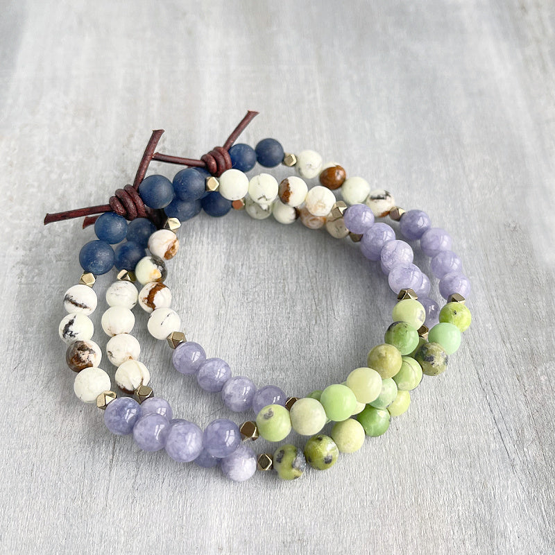 Chrysoprase, Jade, and Quartz Mini Bracelet (Blossom) | April 2023 Mini of the Month