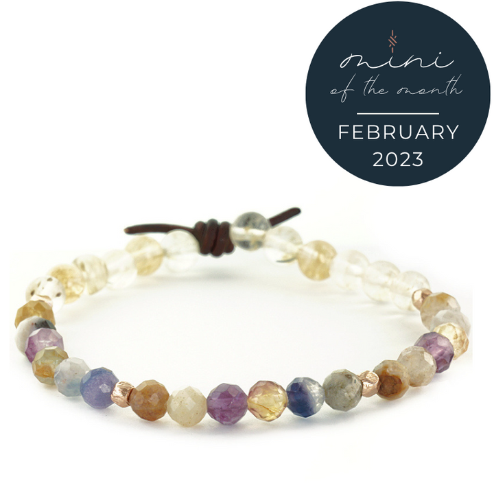 Rainbow Fluorite & Golden Quartz Mini Bracelet (Clarity) | February 2023 Mini of the Month
