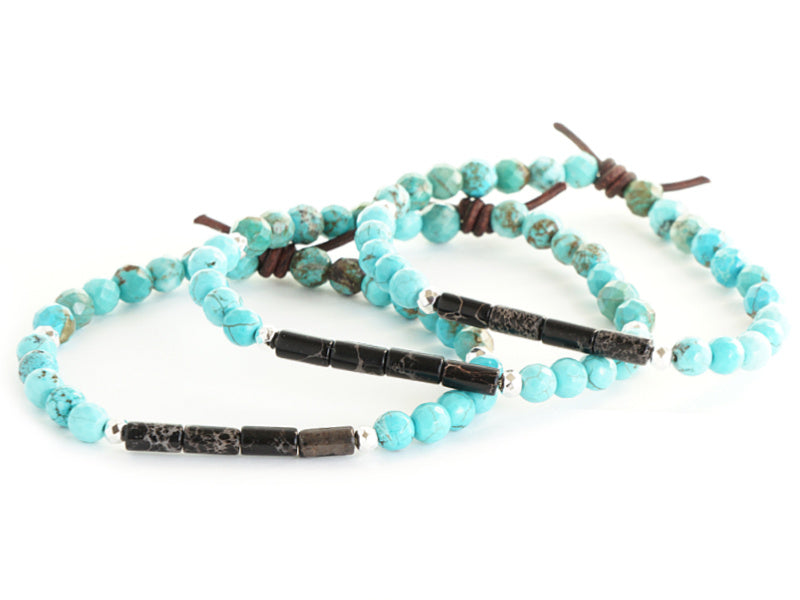 Turquoise Howlite & Jasper Mini Bracelet (Patience) | January 2023 Mini of the Month