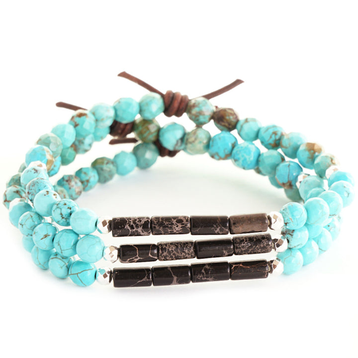 Turquoise Howlite & Jasper Mini Bracelet (Patience) | January 2023 Mini of the Month