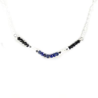 Love My LEO Necklace, 2mm Gemstones, Lapis Lazuli, Moonstone, Black Onyx, Silver Accents, Leather Knot, LEO Family, Law Enforcement