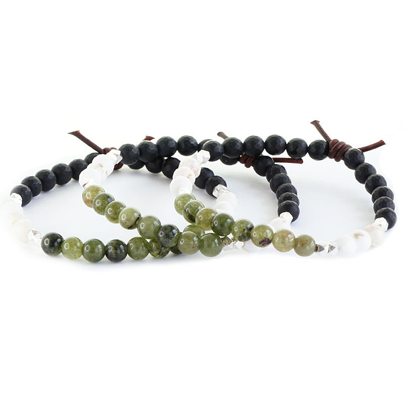 Never Walk Alone Mini Bracelet Stack of Three, Collaboration with Got Your Six Support Dogs, Support Dogs, Military Veterans and First-Responders, Healing Power of Dogs