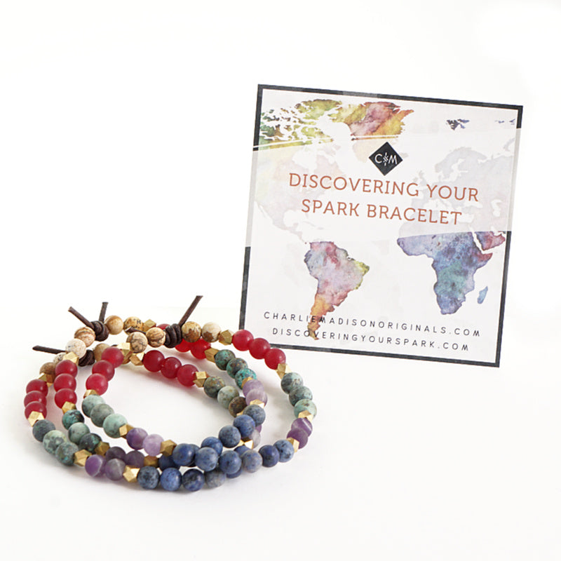Discovering Your Spark Mini Bracelet with Meaning Card - As military spouses we often find ourselves living for the military life, the next deployment, TDY, or PCS orders. Wear this bracelet as your everyday reminder to turn your "I CAN'T" statements into "I CAN" statements, to take the challenges of this lifestyle and turn them into opportunities, and to remember to fill your cup, not just your time!
