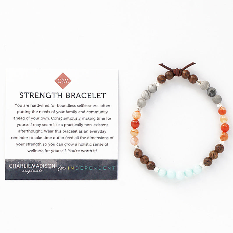 Strength Mini Bracelet Bracelet Stack with Meaning Card - You are hardwired for boundless selflessness, often putting the needs of your family and community ahead of your own. Conscientiously making time for yourself may seem like a practically non-existent afterthought. Wear this bracelet as an everyday reminder to take time out to feed all the dimensions of your strength so you can grow a holistic sense of wellness for yourself. You're worth it!