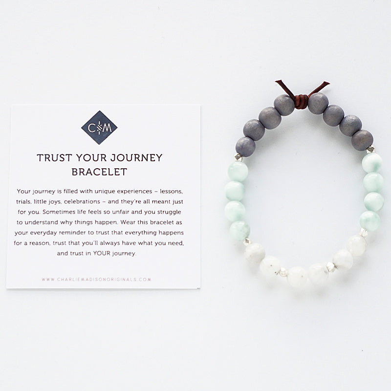 Trust Your Journey White Bracelet with Meaning Card - Your journey is filled with unique experiences – lessons, trials, little joys, celebrations – and they’re all meant just for you. Sometimes life feels so unfair and you struggle to understand why things happen. Wear this bracelet as your everyday reminder to trust that everything happens for a reason, trust that you’ll always have what you need, and trust in YOUR journey.  